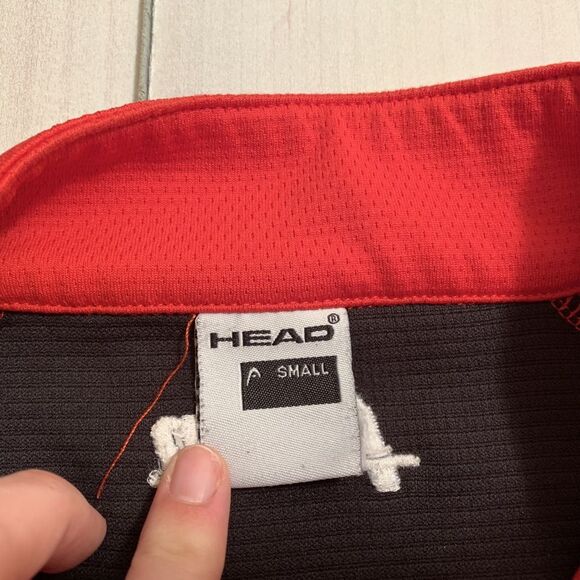 men S head athletic half zip sweatshirt‎ red black - Picture 4 of 7